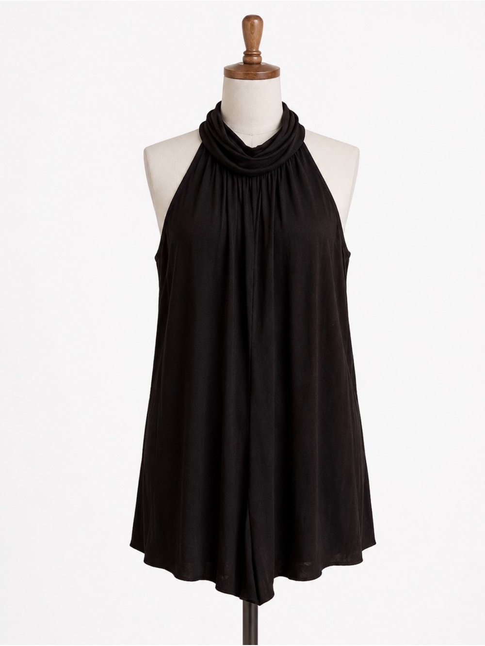 Naked Zebra Size M Black Sleeveless High Neck Halter Romper